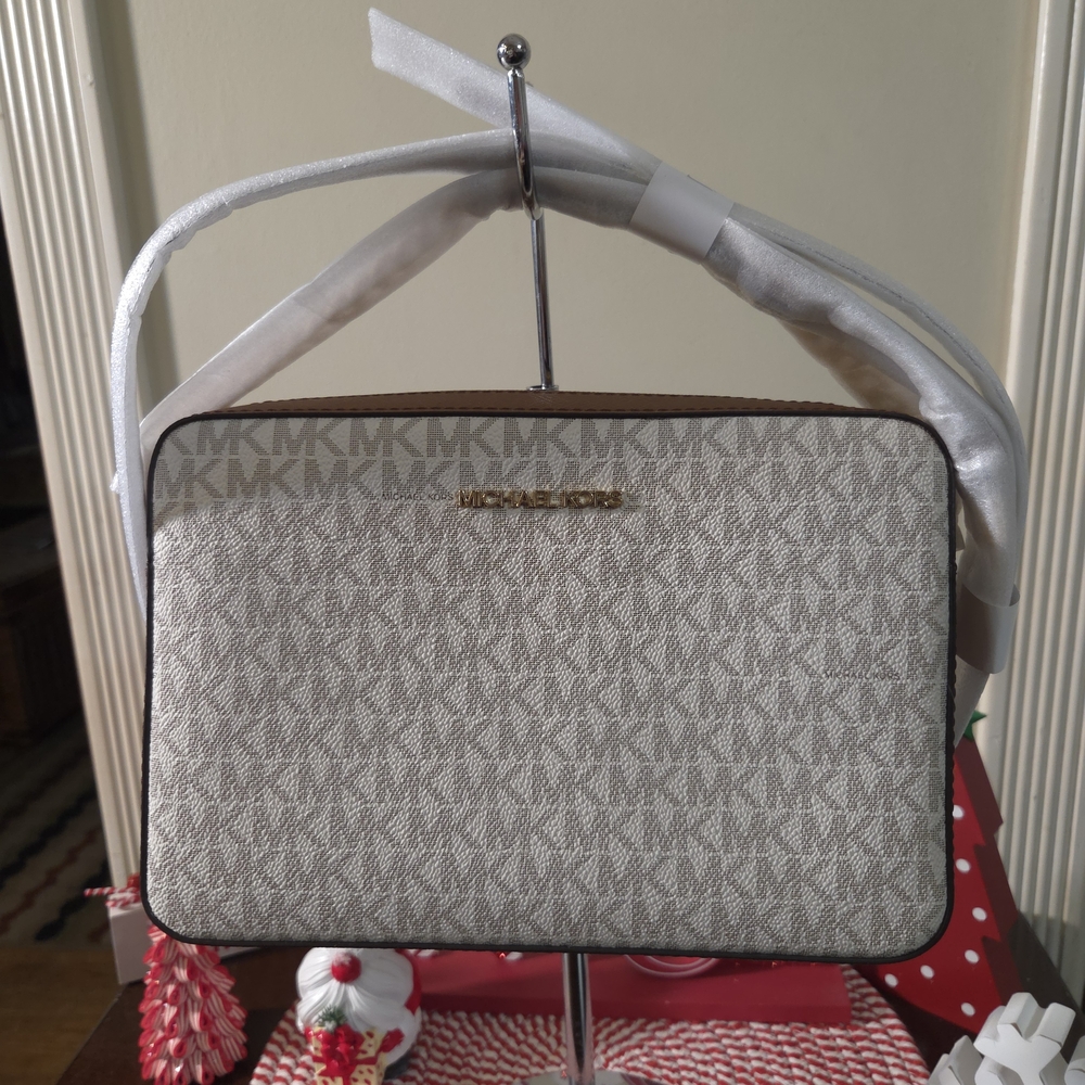 Michael Kors Beige Logo Crossbody Bag